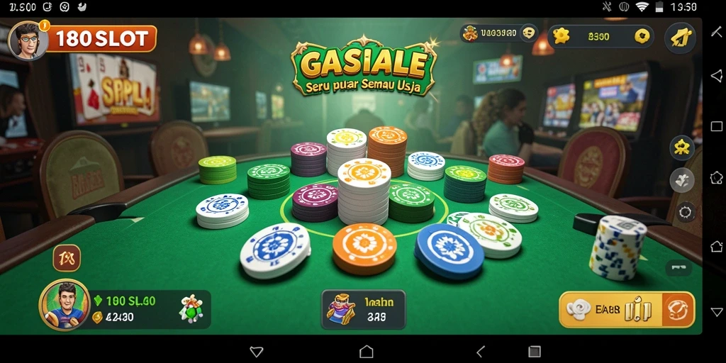 Screenshot utama 180SLOT menampilkan serunya permainan Gaple yang menantang.