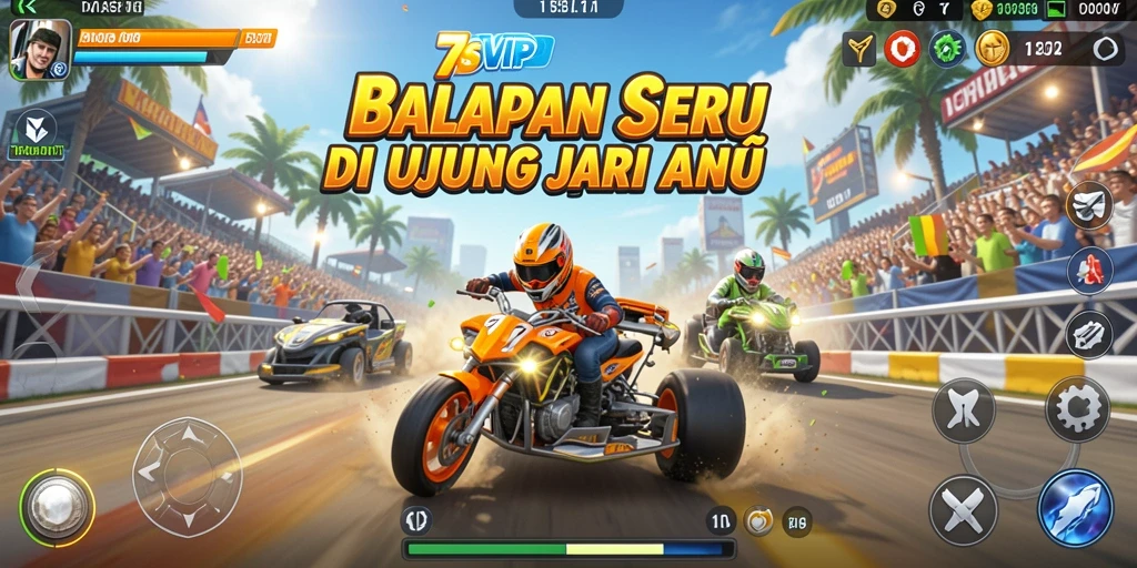 Tampilan gameplay seru dari balapan di 7SVIP.