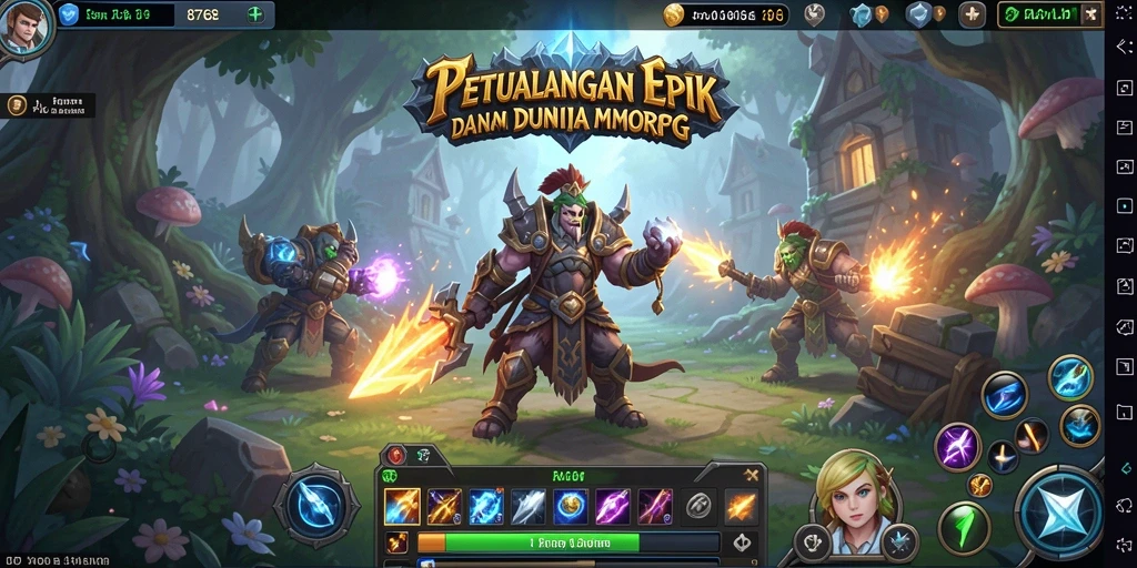 Screenshot dari gameplay <strong>8768</strong> dengan pertempuran menarik di dunia fantasi.