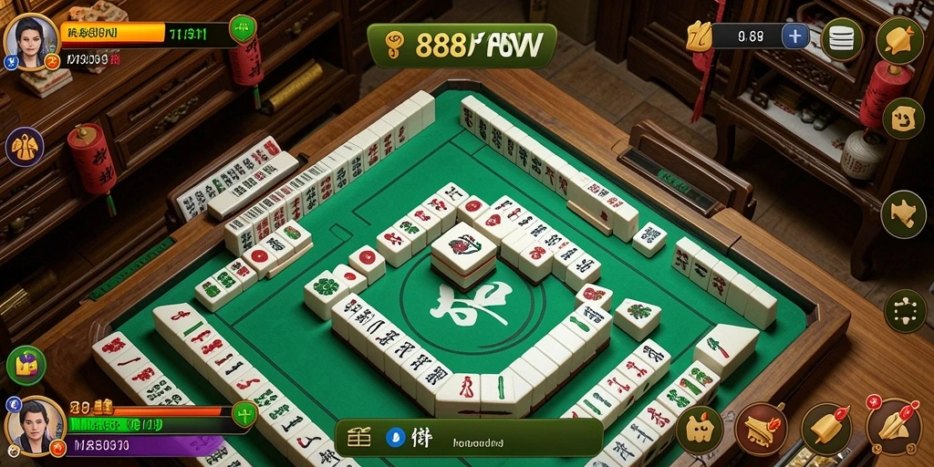 Screenshot menunjukkan gameplay seru 888FW yang penuh tantangan Mahjong.