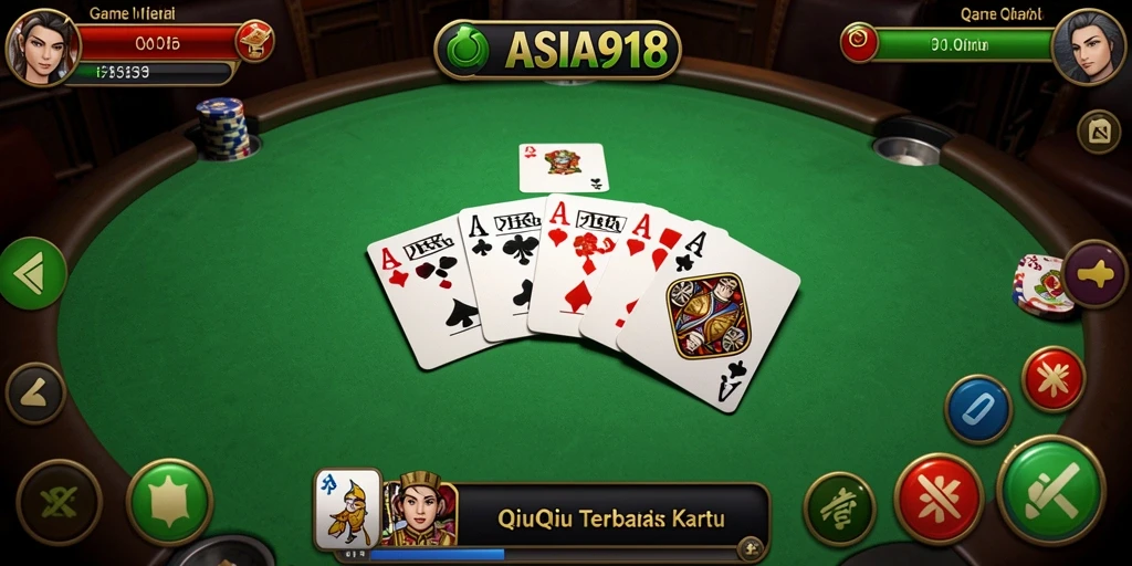 Tangkapan layar gameplay ASIA918 menampilkan momen seru QiuQiu.