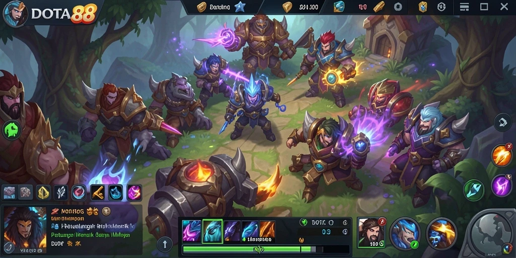 Menampilkan aksi gameplay seru DOTA88 dalam dunia MMORPG.