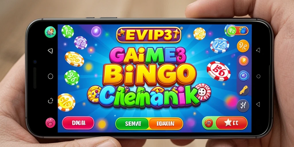 Screenshot gameplay EVIP3 yang menunjukkan momen seru permainan Bingo.