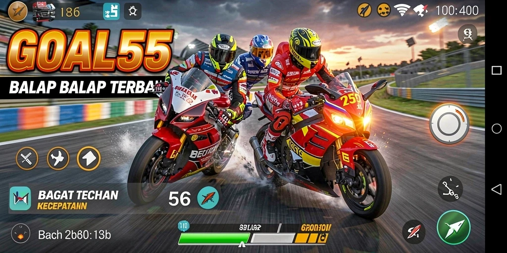 Tampilan menarik dari gameplay balap yang mendebarkan.