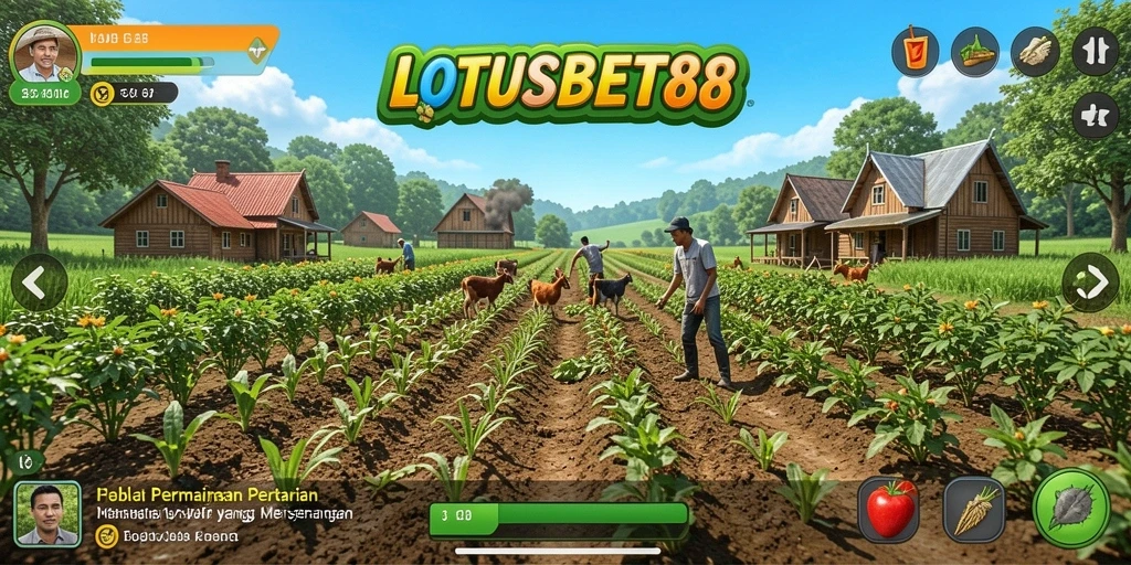 Tangkapan layar LOTUSBET88 menampilkan ladang yang subur dan beragam tanaman.