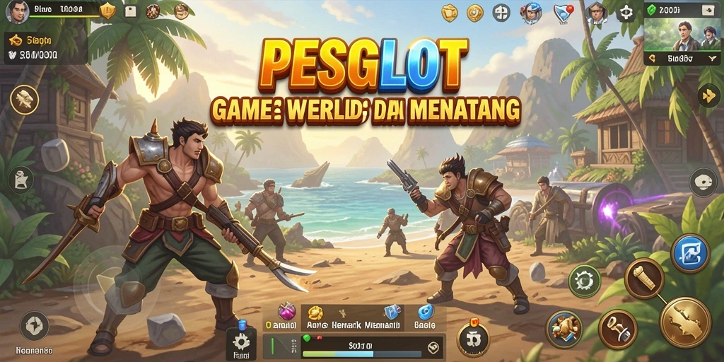 Screenshot gameplay PESGSLOT menampilkan dunia Open World yang luas dan indah.