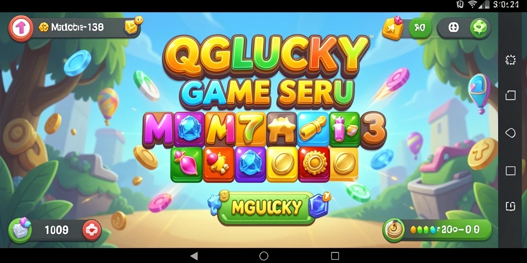 Tangkapan layar QGLUCKY menunjukkan gameplay seru dan puzzle menantang.