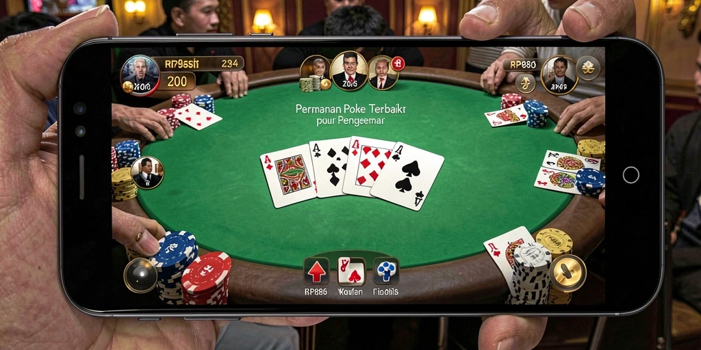 Tampilan gameplay poker yang seru dan penuh strategi di RP886.