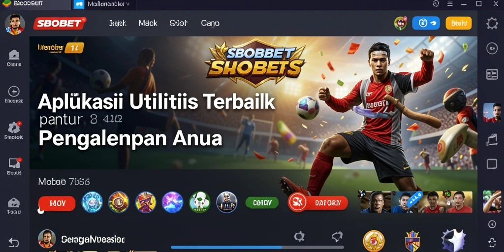 Tampilan antarmuka pengguna aplikasi Utility SBOBET yang menarik.