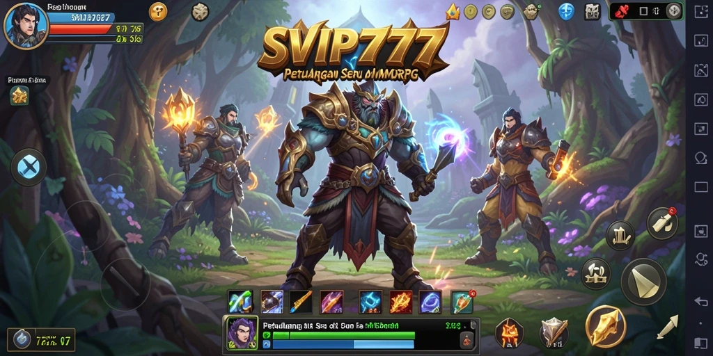 Tangkapan layar SVIP777 menampilkan aksi pertempuran mendebarkan di dunia MMORPG.