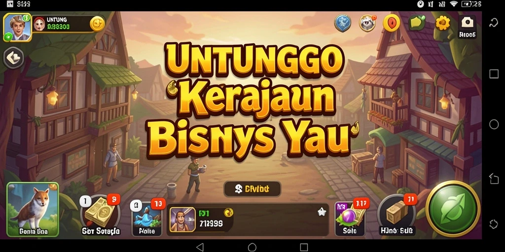 Tangkapan layar utama UNTUNGGO menampilkan pengelolaan bisnis yang seru.