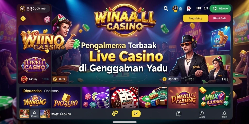 Tampilan gameplay mendebarkan di WINALLCASINO, menghadirkan dealer langsung dan suasana kasino nyata.